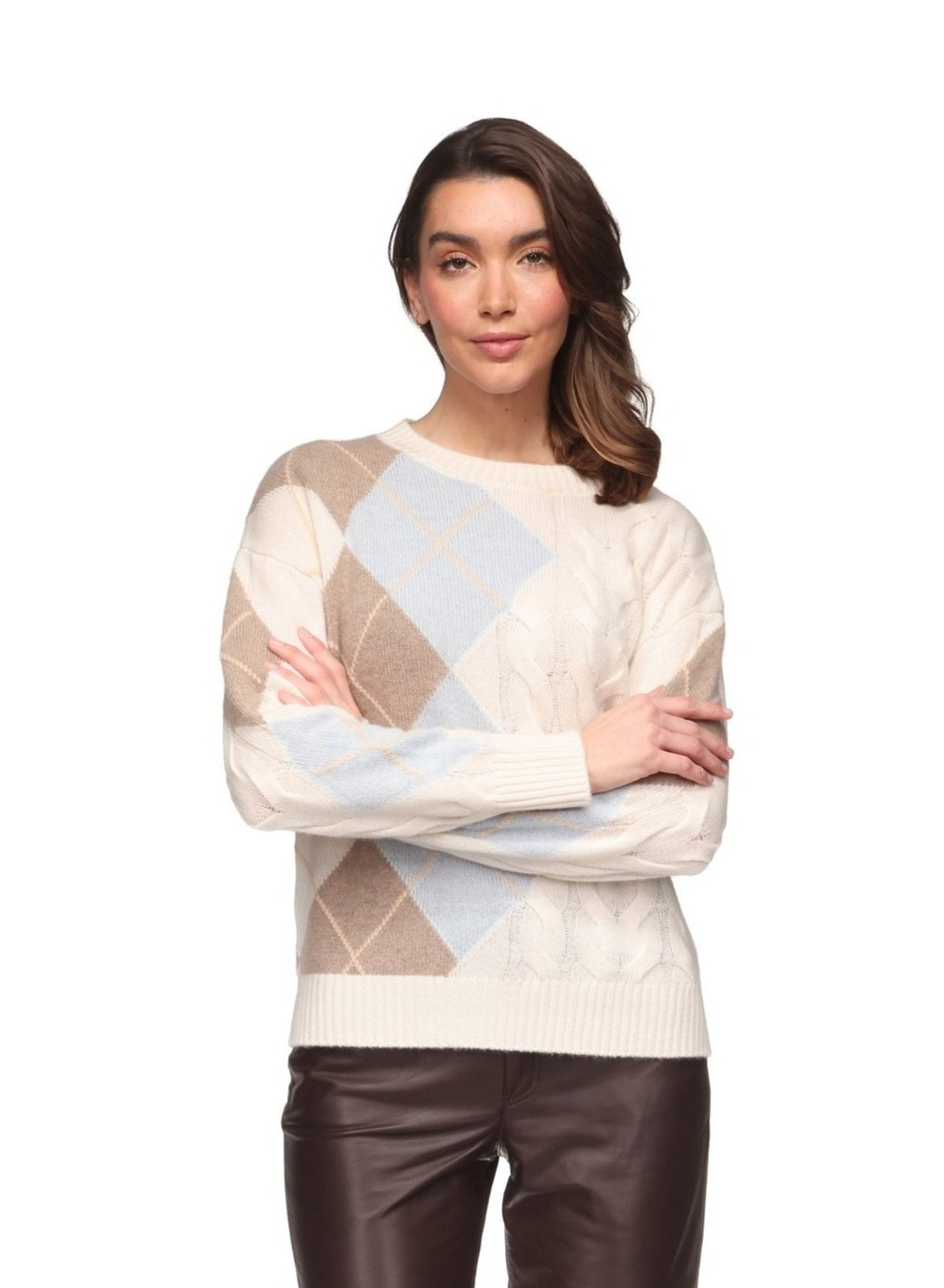 Argyle Cable Sweater