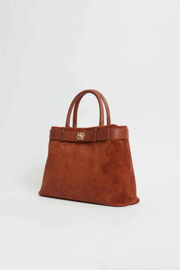 Roan Suede Top Handle Tote