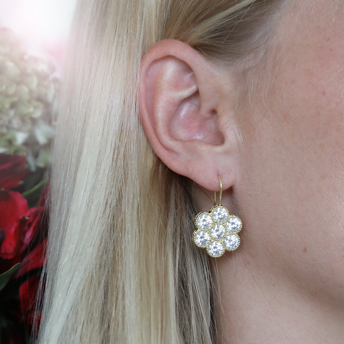Paris Flower Drop Earrings