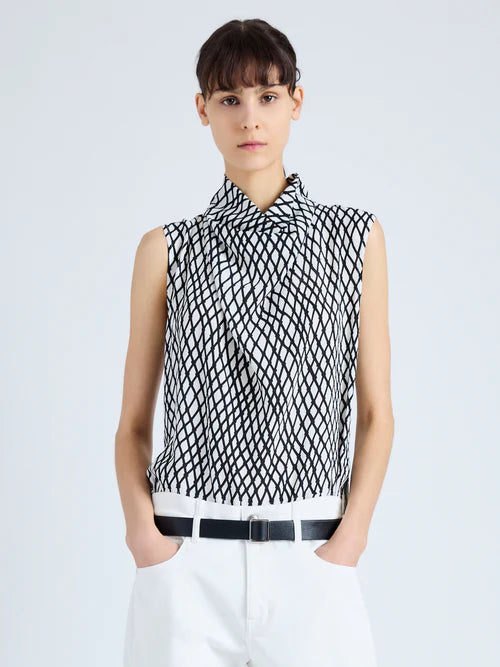Valerie Top In Printed Viscose