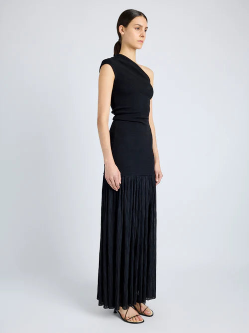 Cora Dress in Pleated Crepe Chiffon