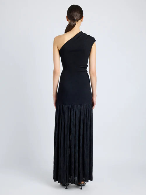 Cora Dress in Pleated Crepe Chiffon