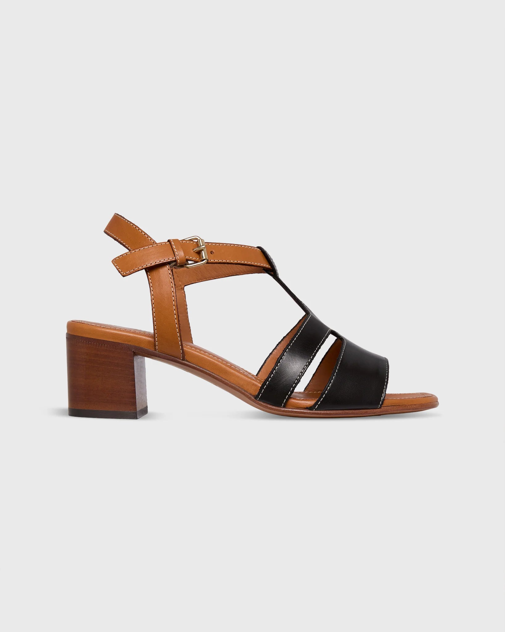 Square Toe T-Strap Heel