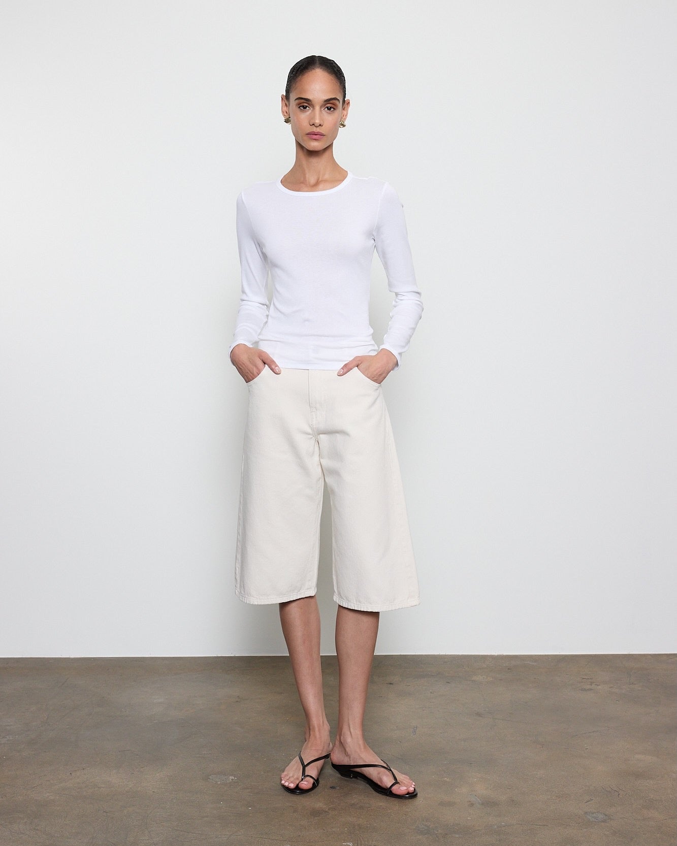 Fine Cotton Long Sleeve Crew Top