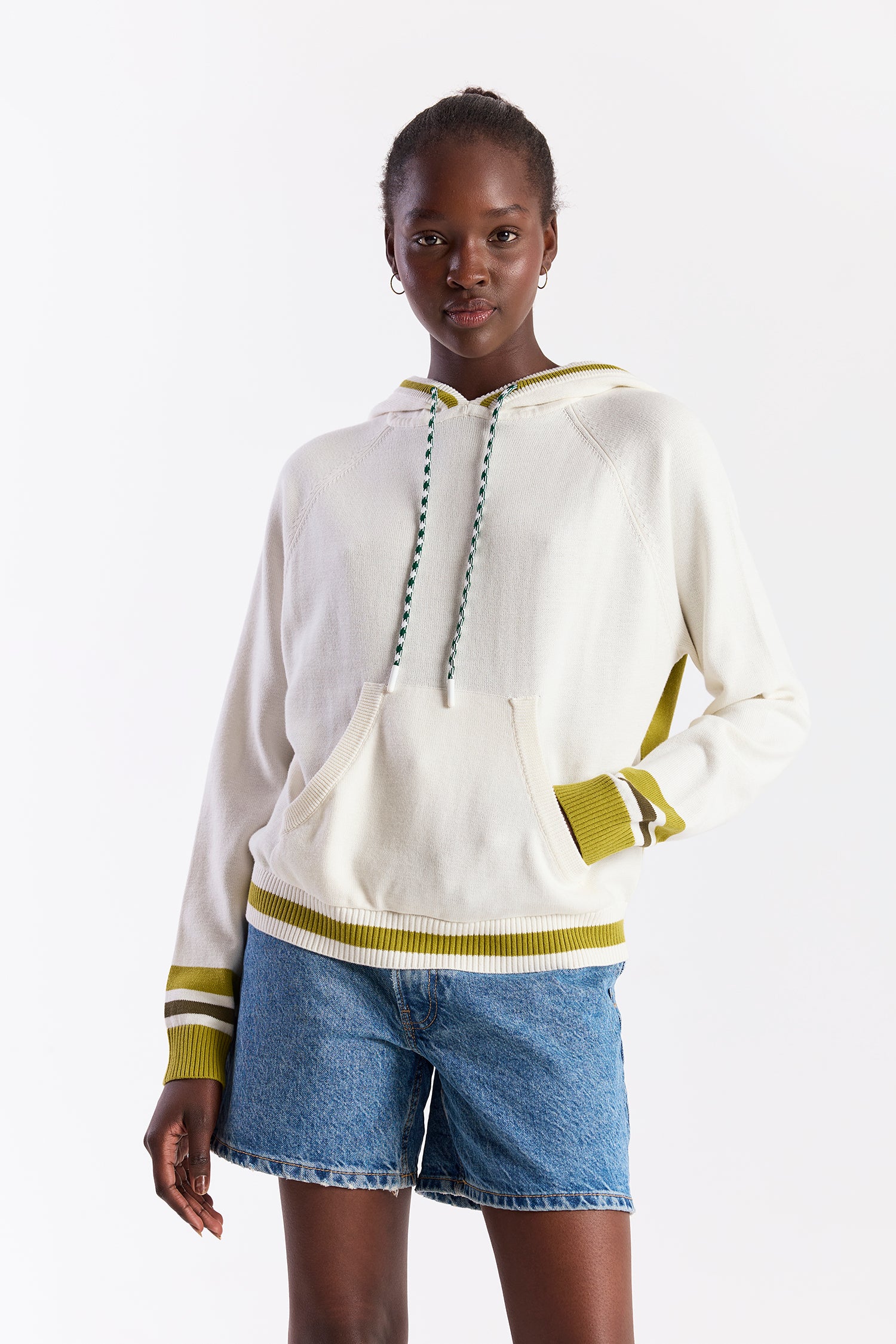 Contrast Stripe Varsity Hoodie