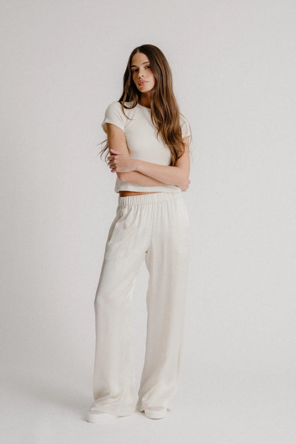 Brynn High Rise Pull On Wide Pant