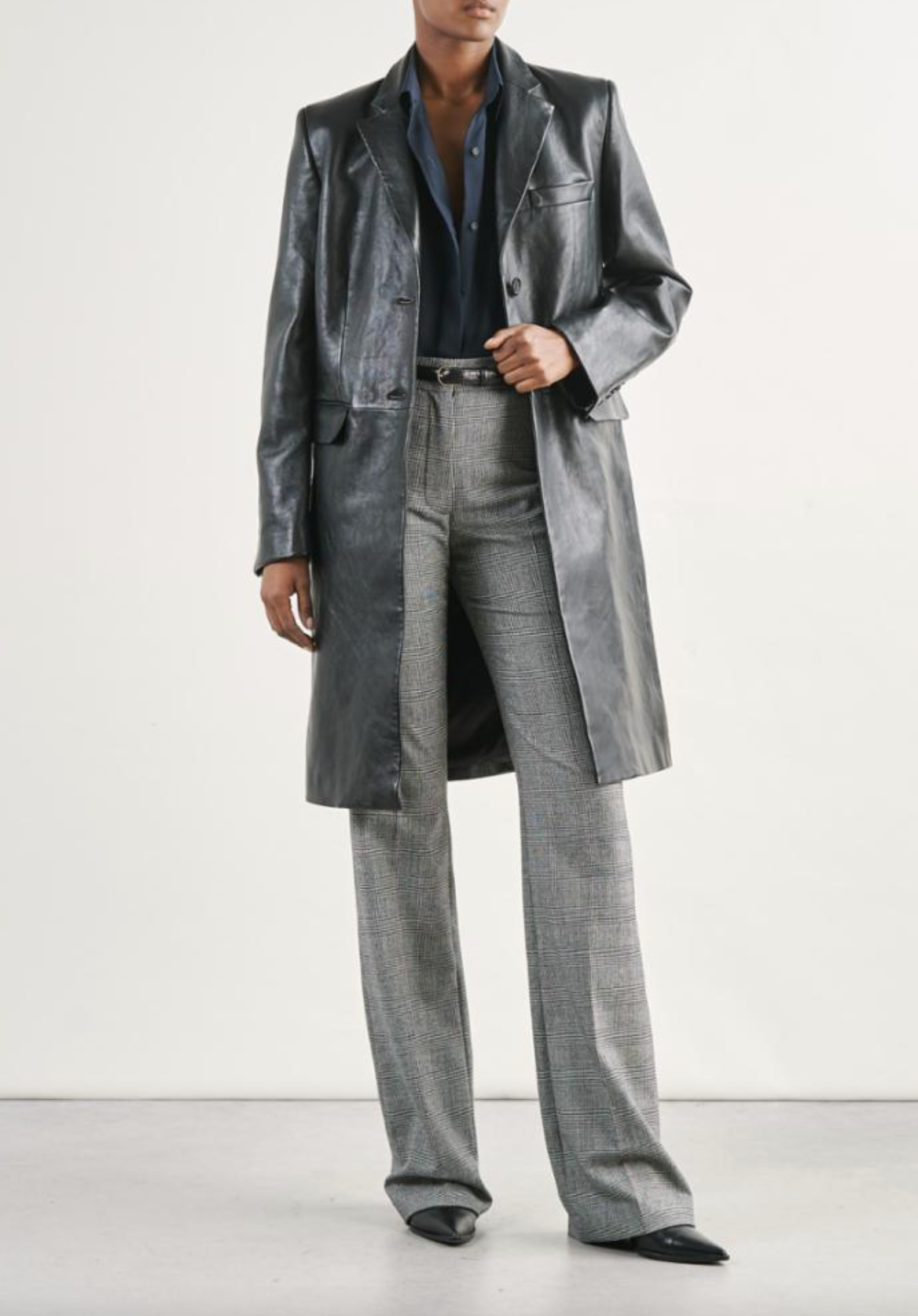 Glenn Leather Tailored Coat