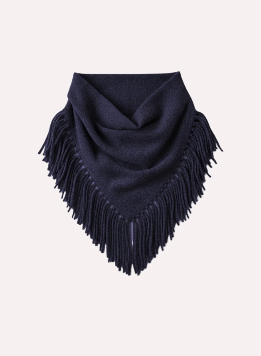Cashmere Neckerchief Fringe Scarf