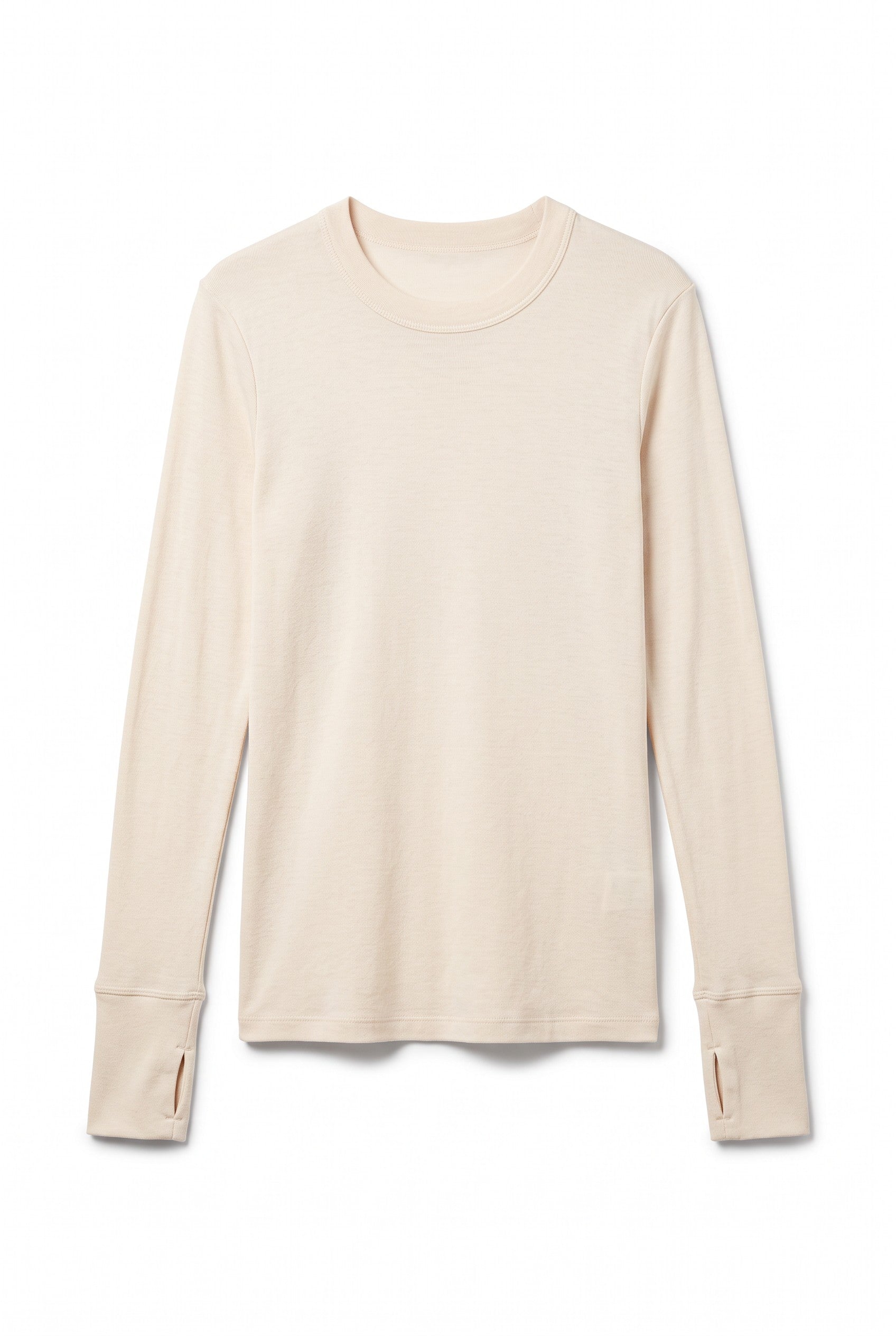 Cashmere Jersey Easy Cuffed Crew Top