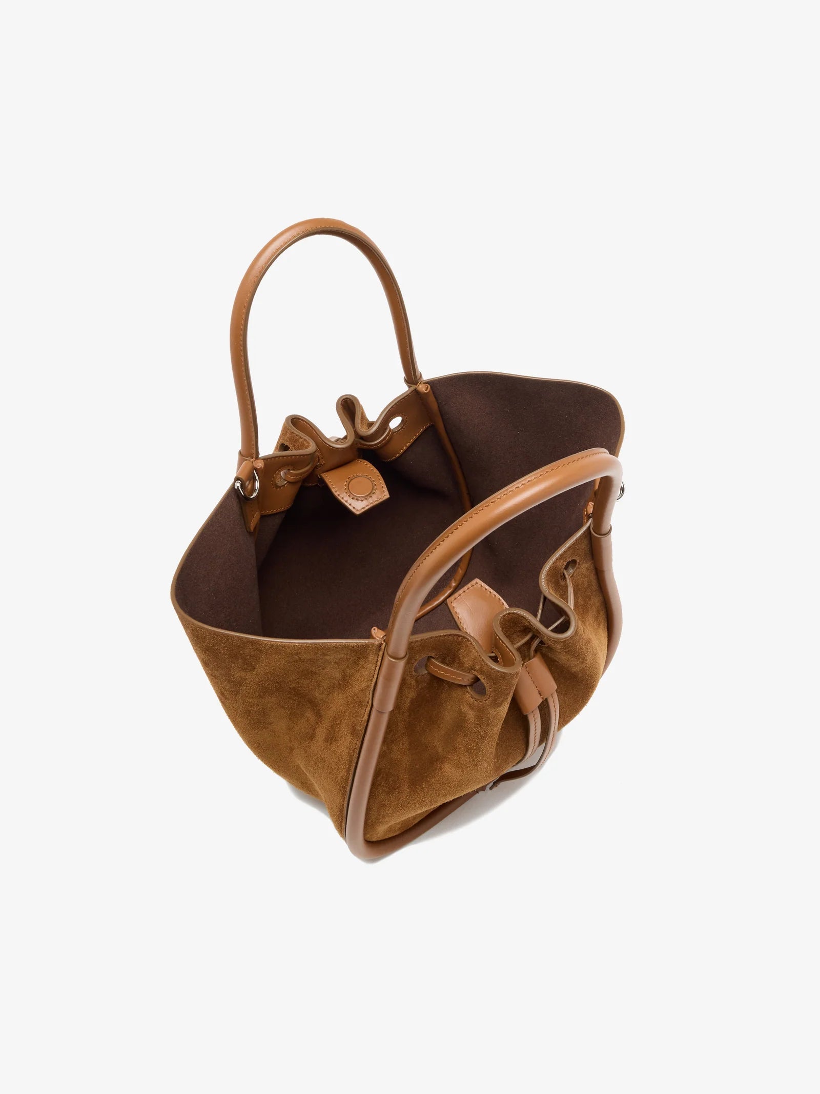 Small Ruched Soft Suede Tote