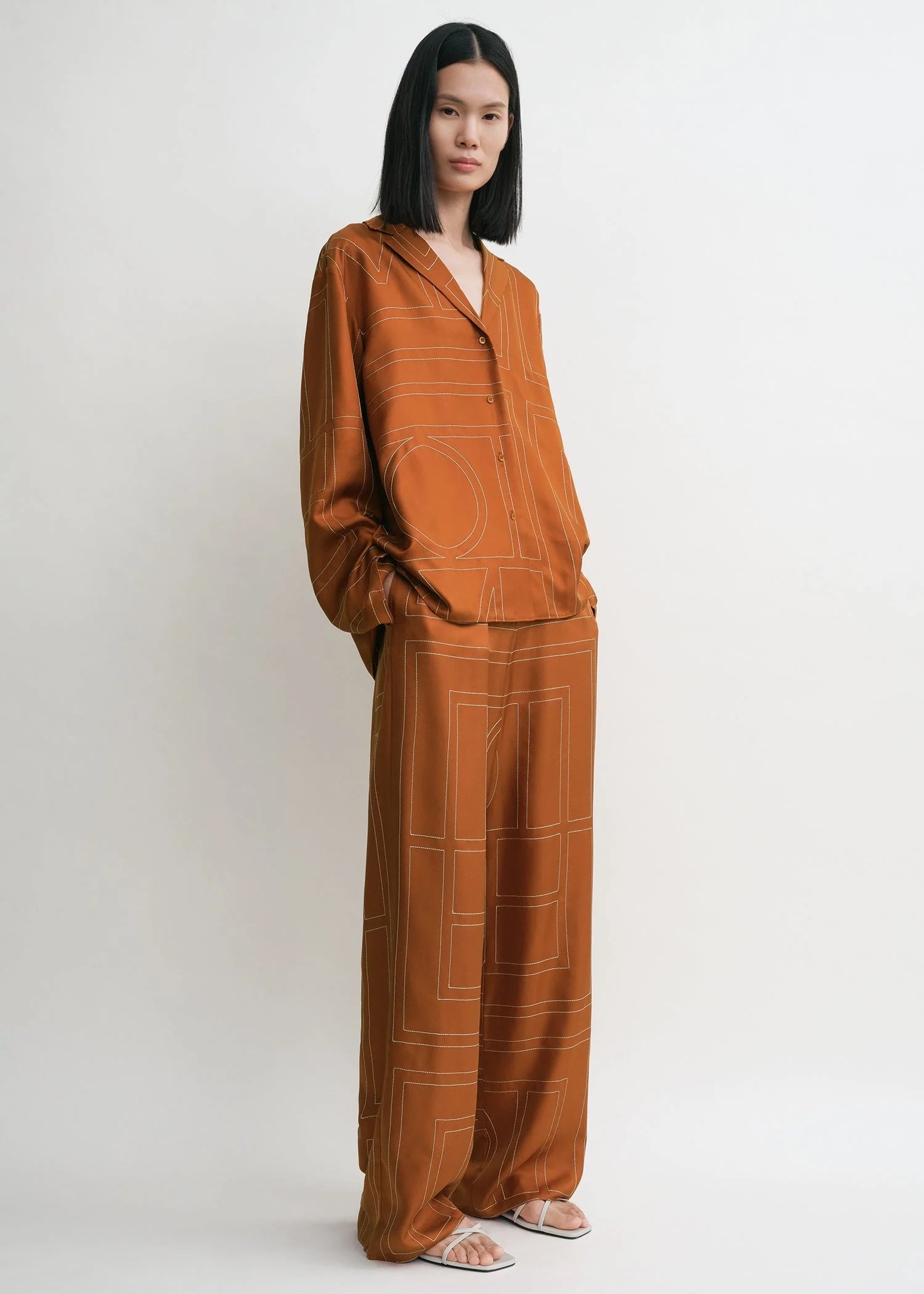 Monogram Silk PJ Top