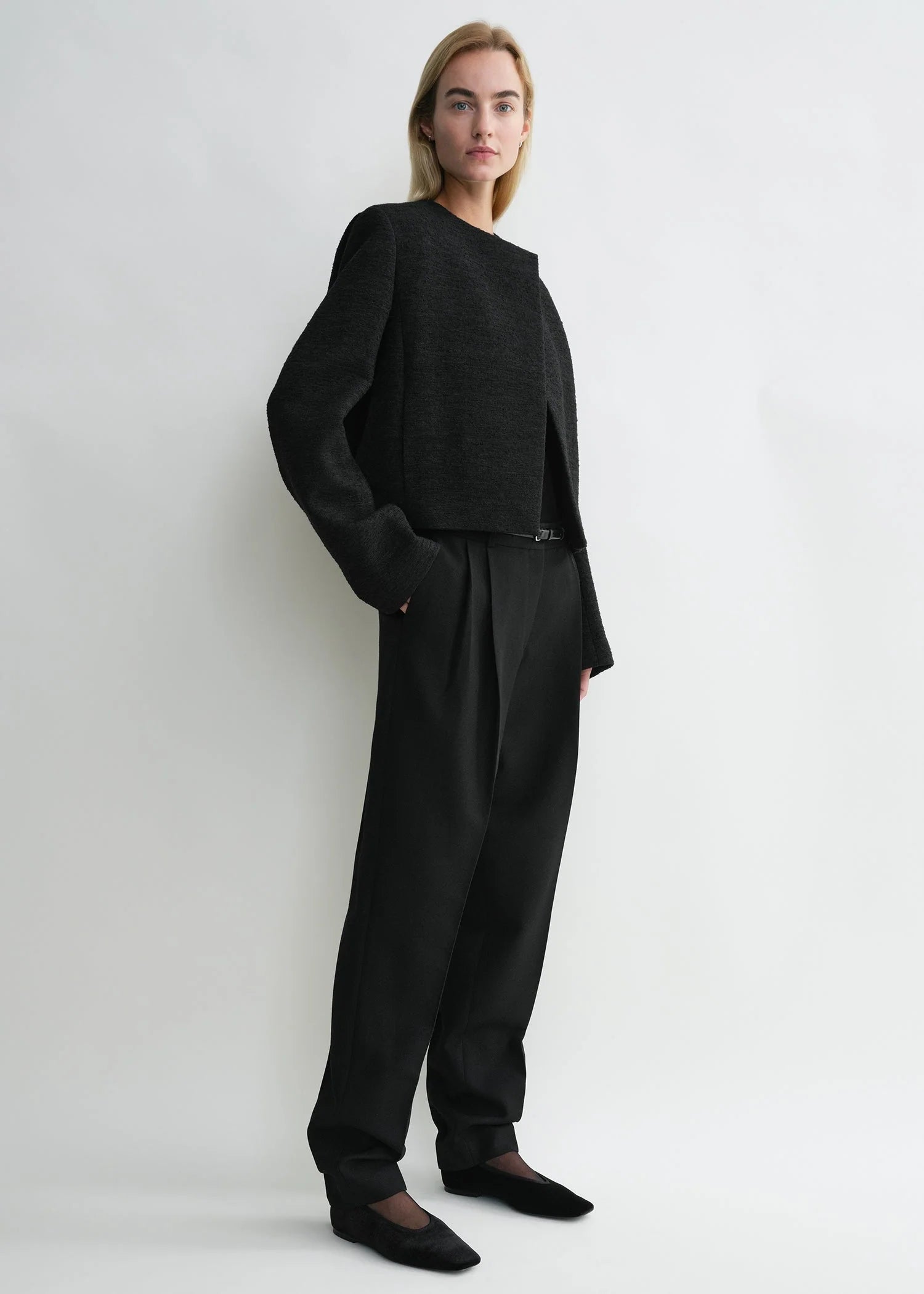 Cropped Boucle Jacket