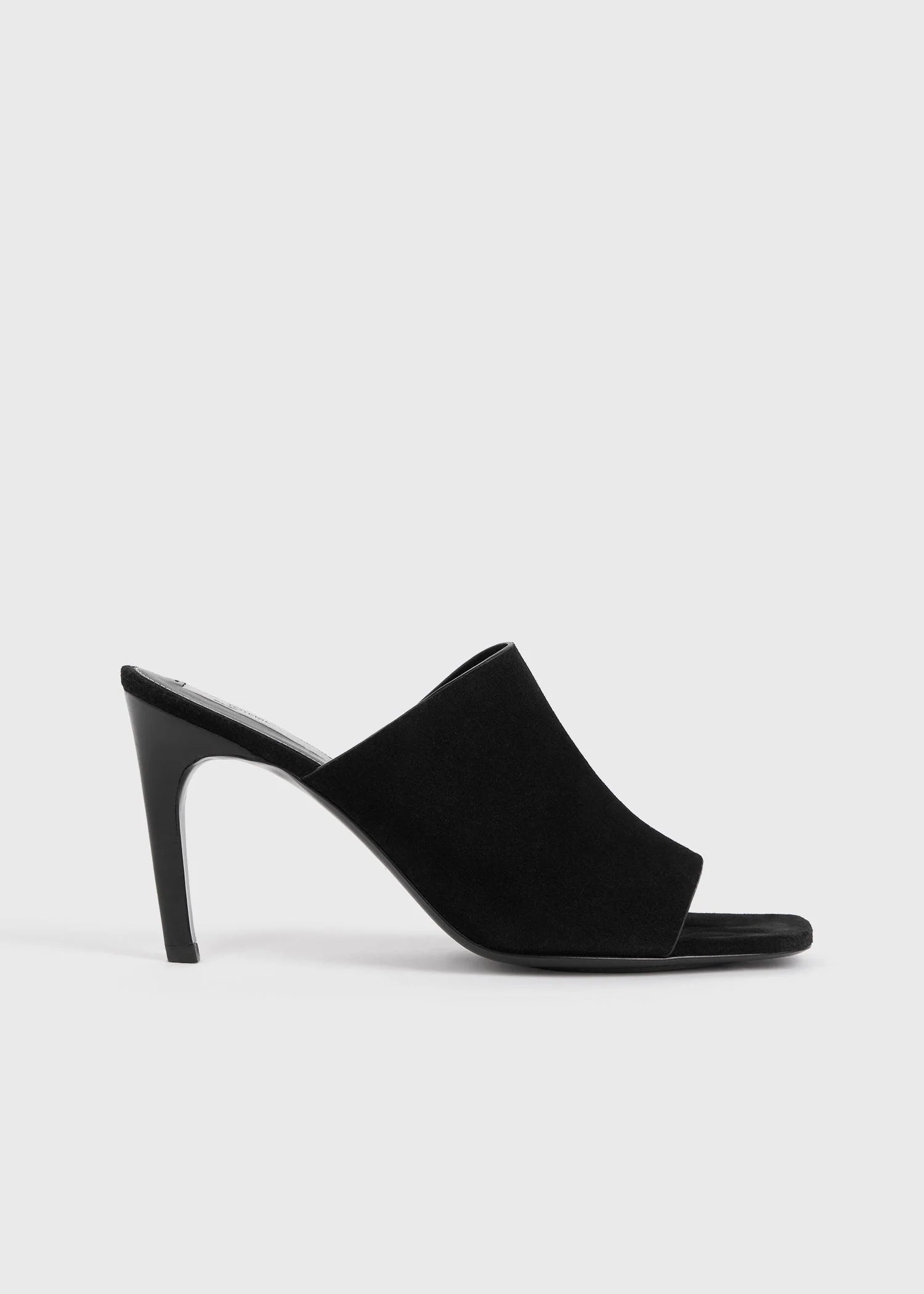 Velour-Leather Bandeau Mules