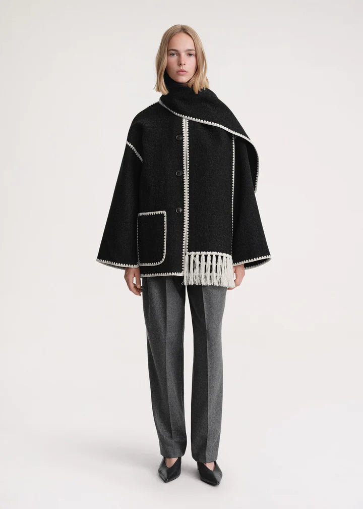 Embroidered Scarf Jacket