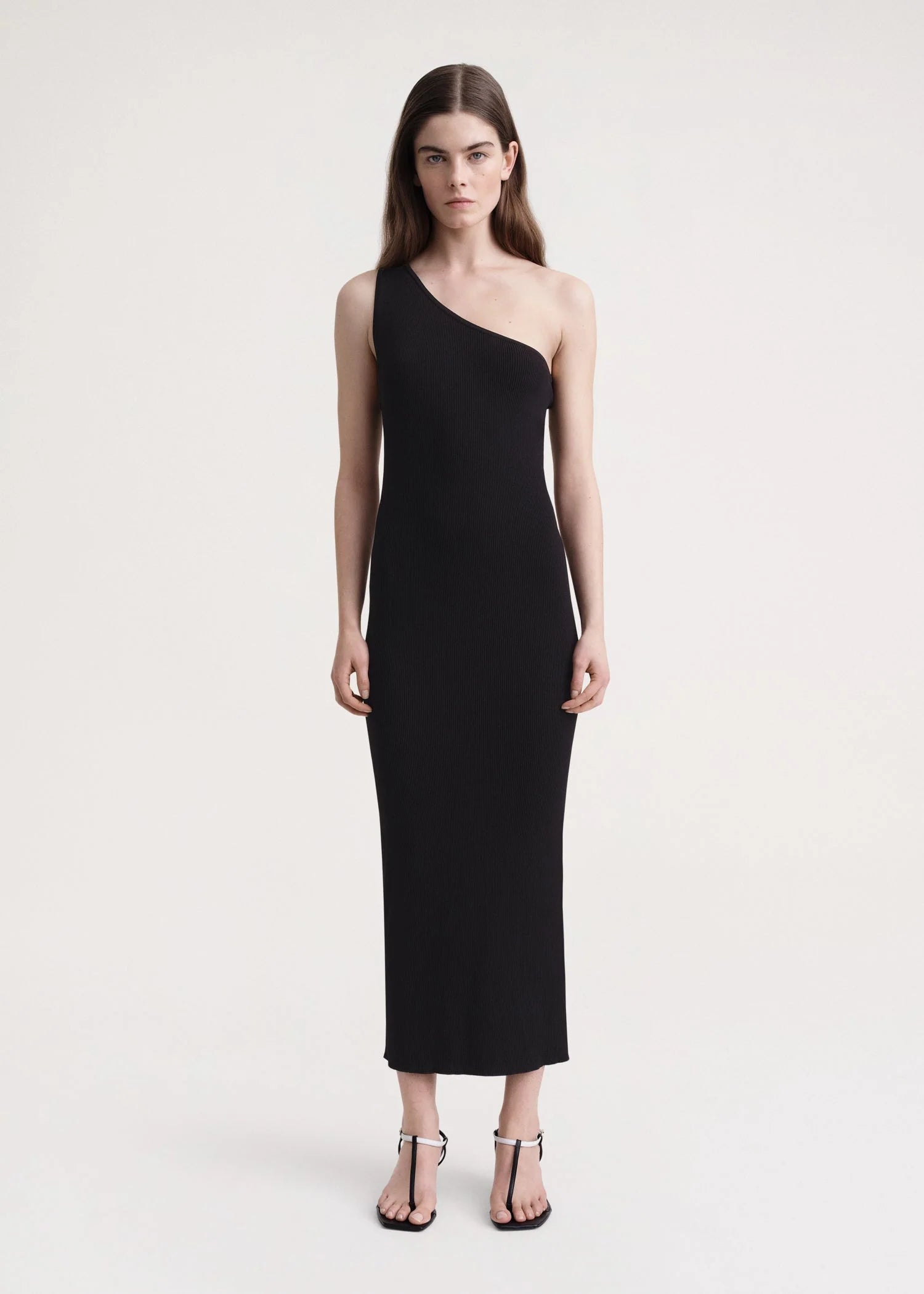 One-Shoulder Ribbed Dress