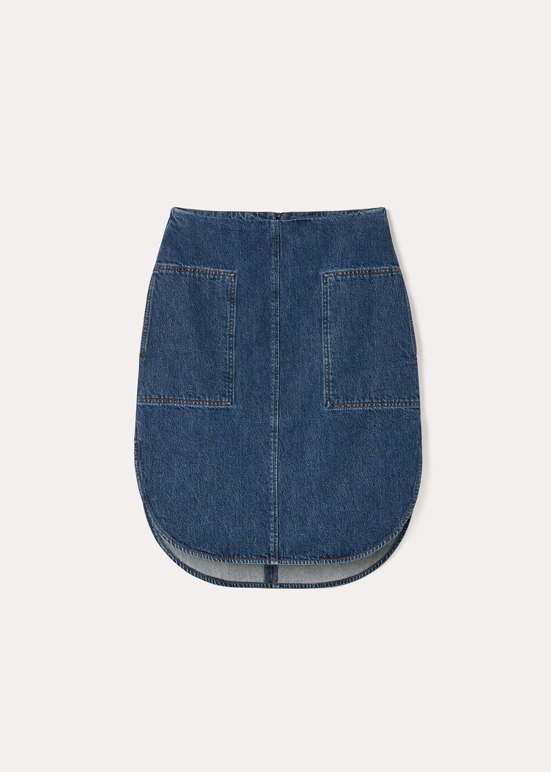 Curved-hem Denim Skirt