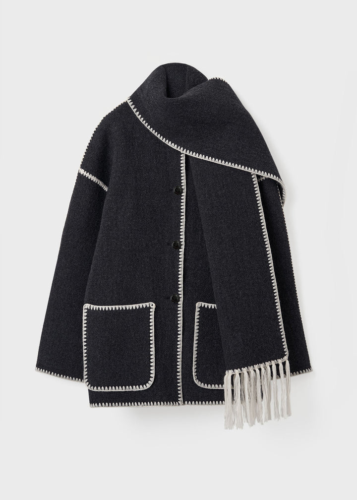 Embroidered Scarf Jacket