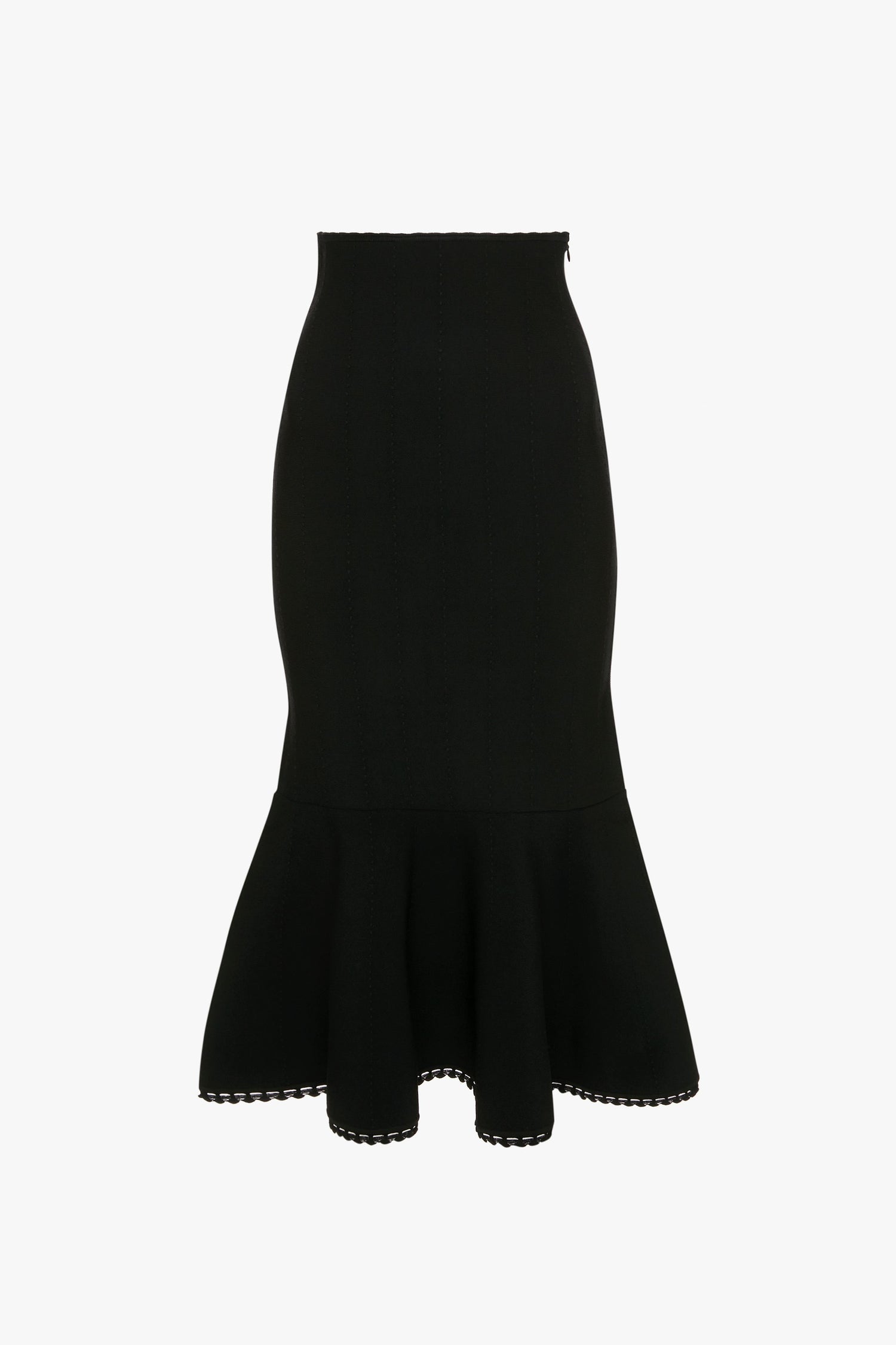 Scallop Trim Flared Skirt