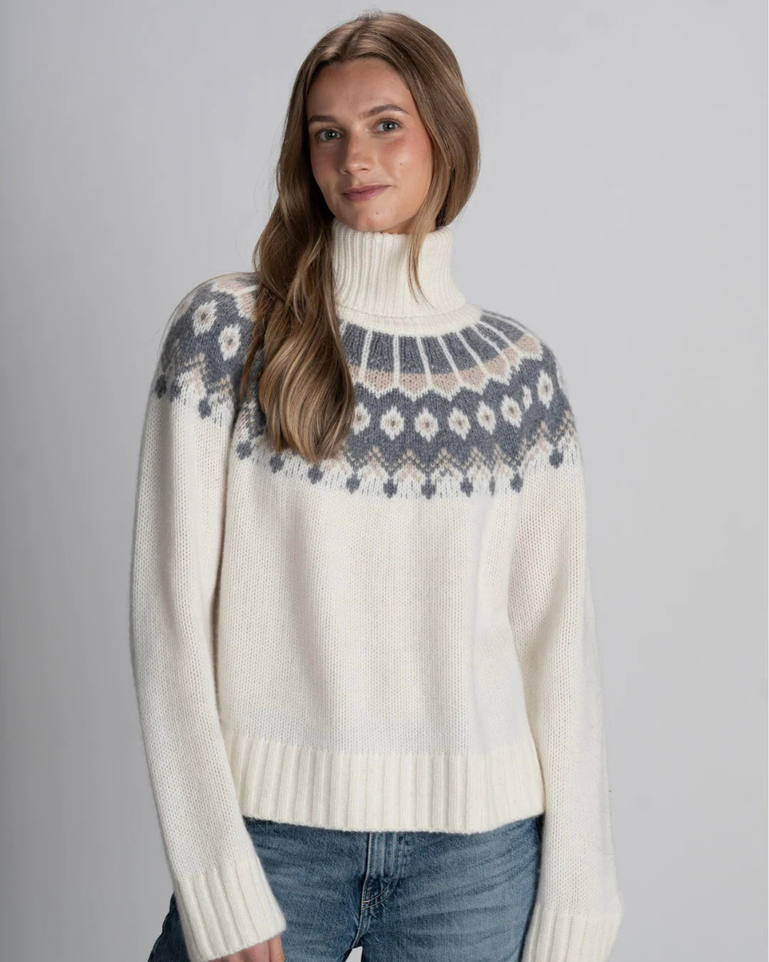 Riley Intarsia Cashmere Turtleneck