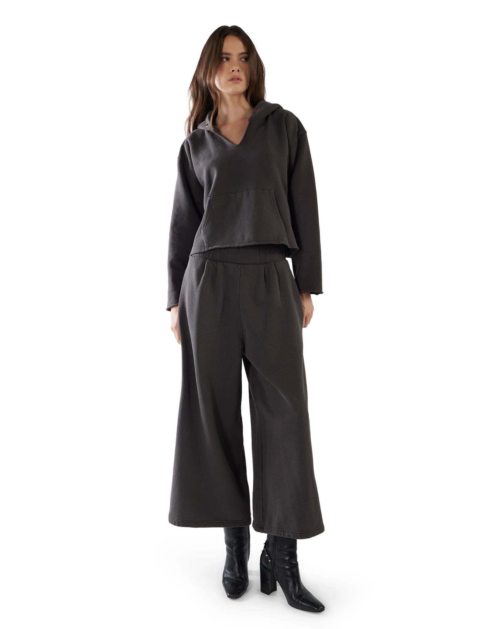 Rachel Raw Crop Hoodie