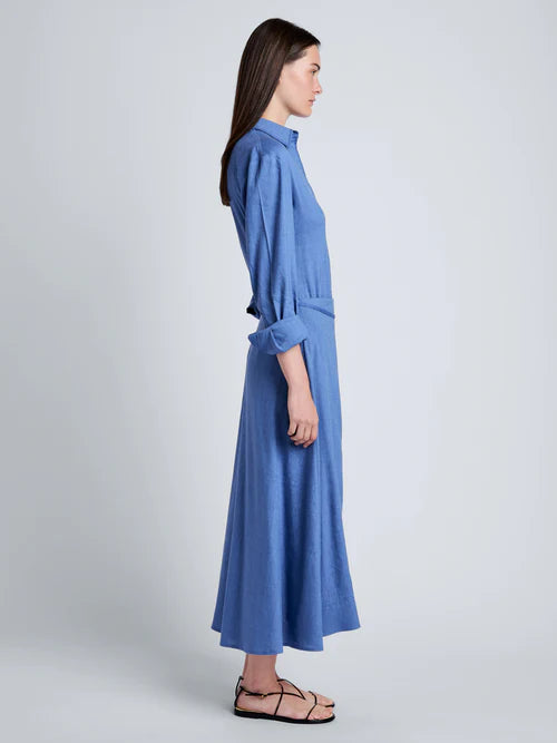 Lato Wrap Dress in Linen Slub