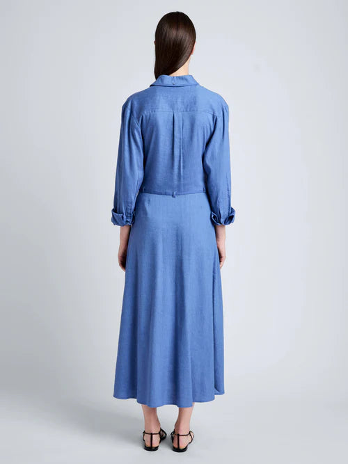 Lato Wrap Dress in Linen Slub