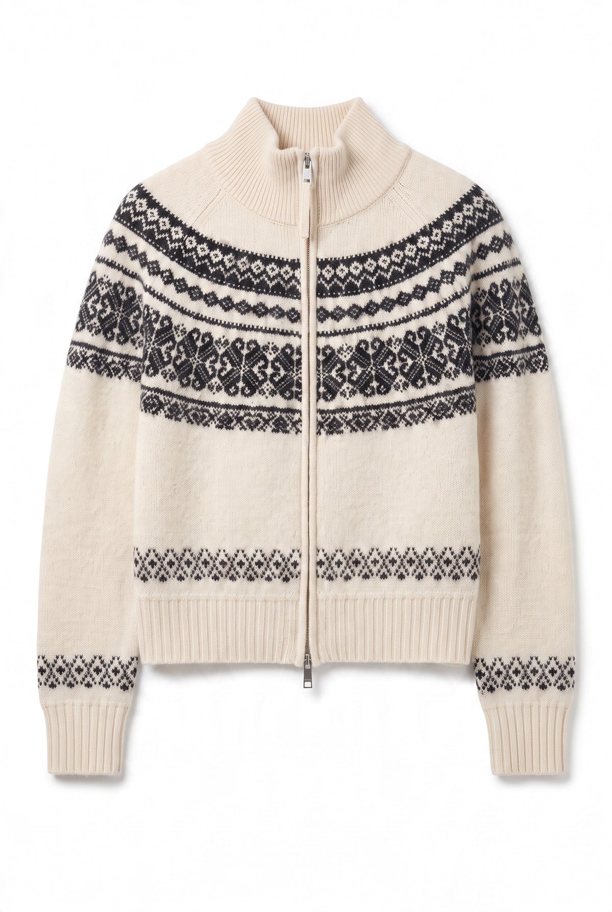 Brushed Cashmere Blend Zipped Cardigan