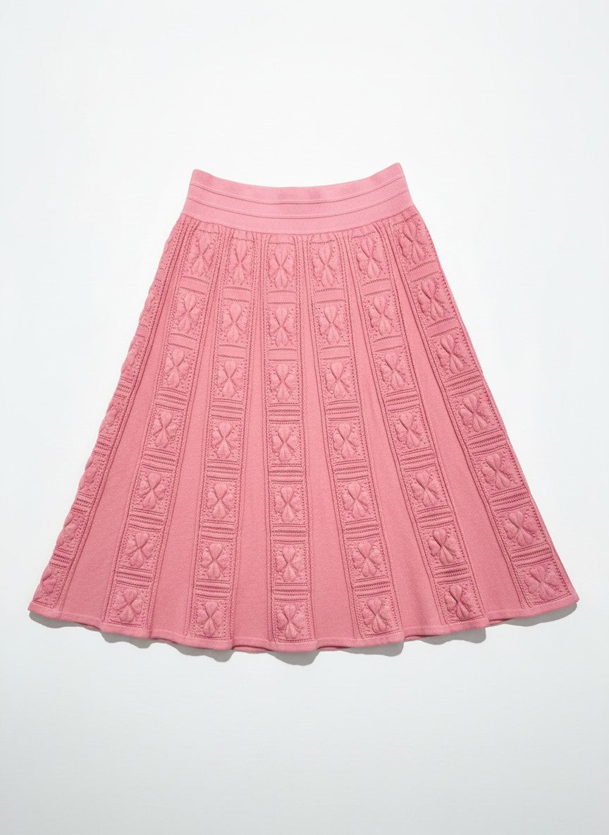 Elda Clover Motif Midi Skirt