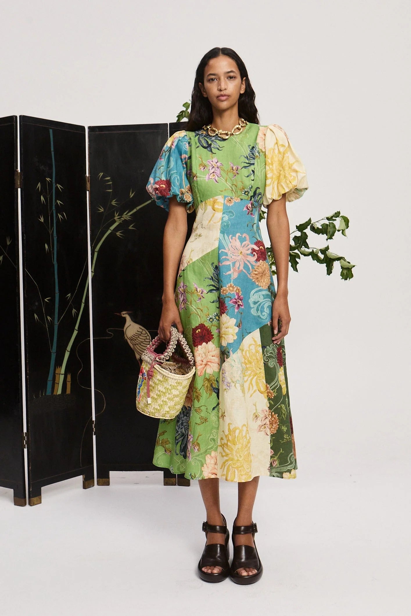 Avery Spliced Midi Dress