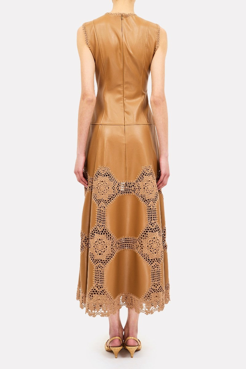 Ilana Crochet & Leather Dress