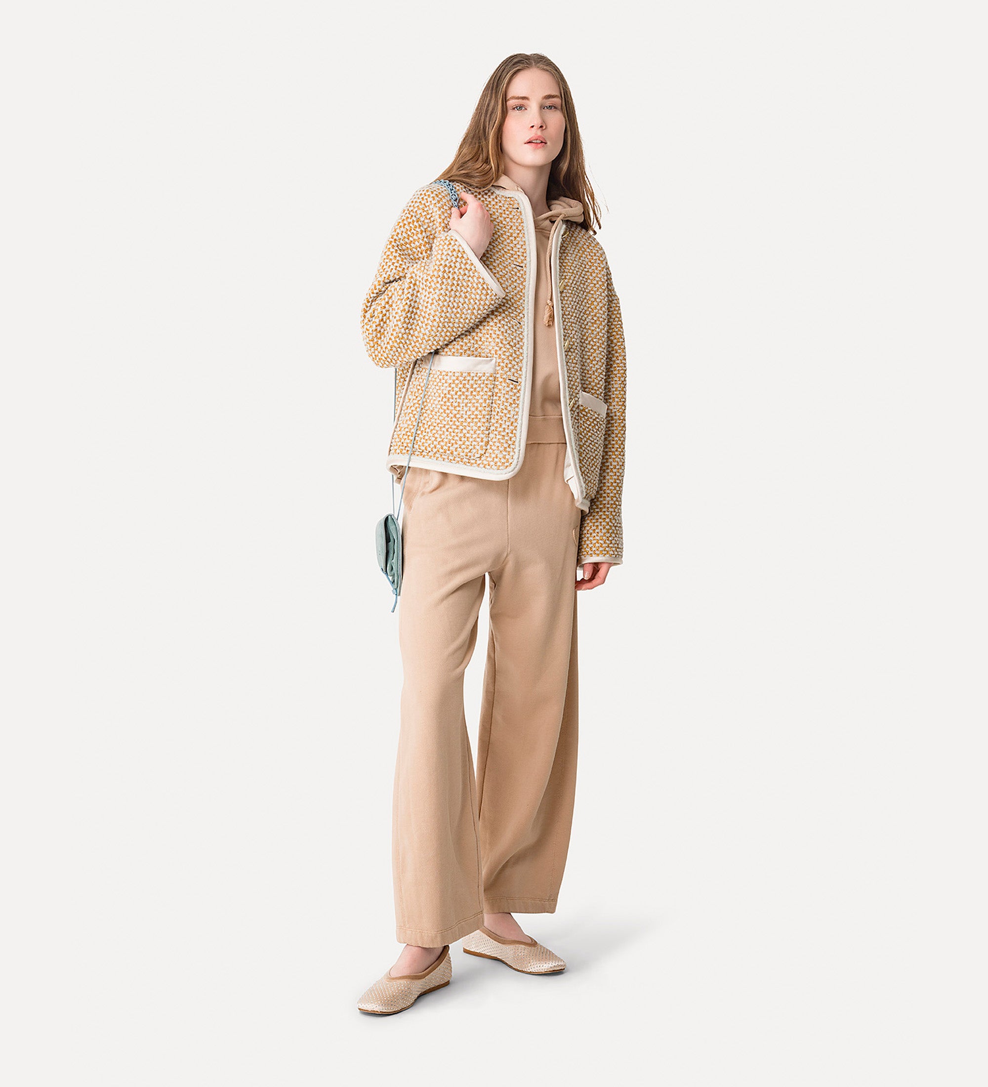 Diagonal Cotton Fleece Pants