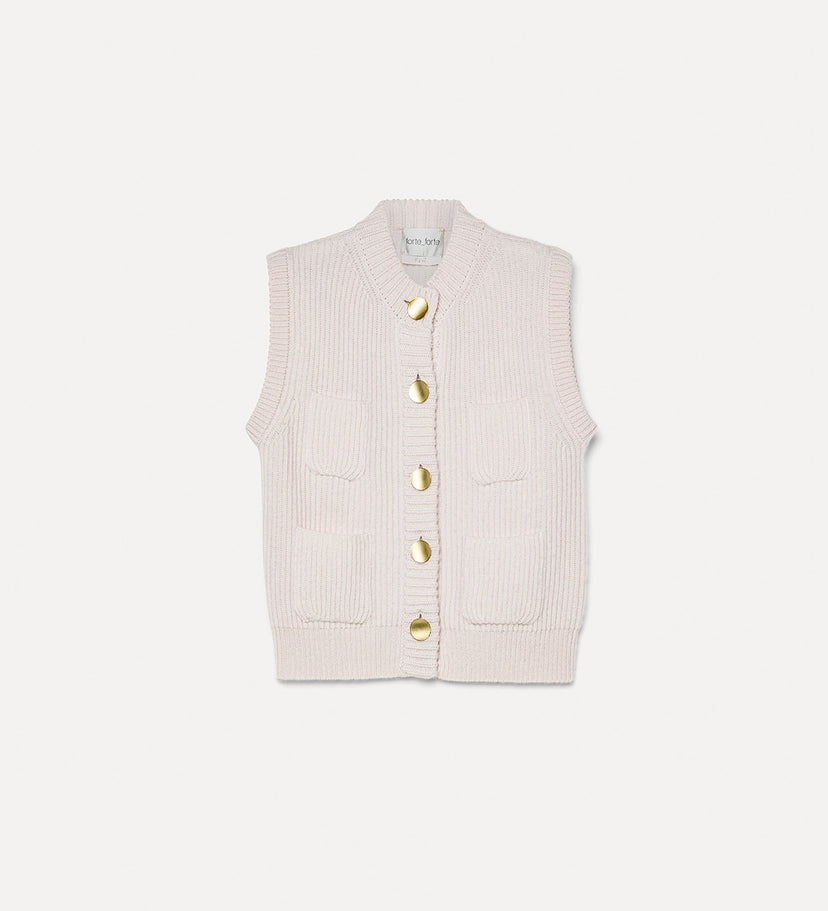Cashmere Wool English Rib Knit Vest
