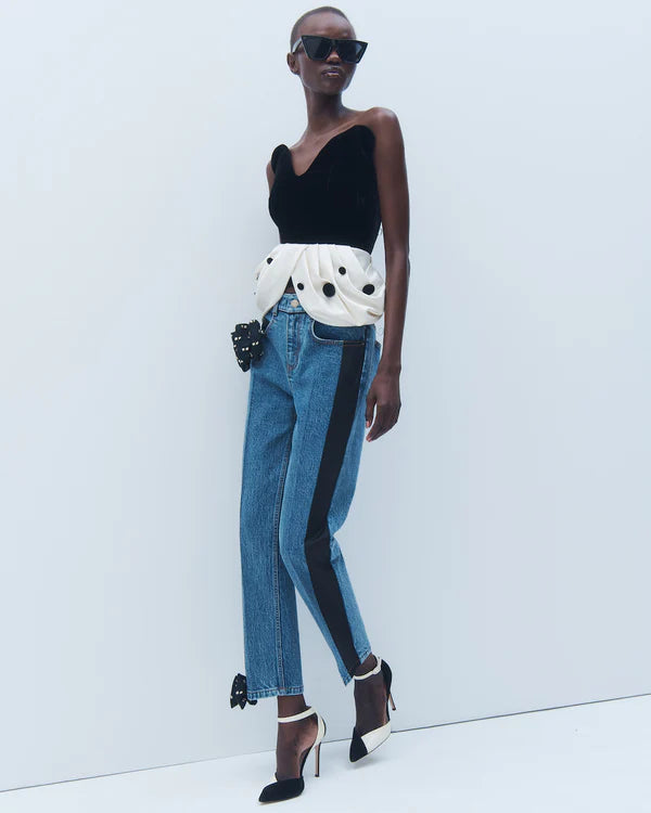 Lyra Embroidered Bow Slim Jeans