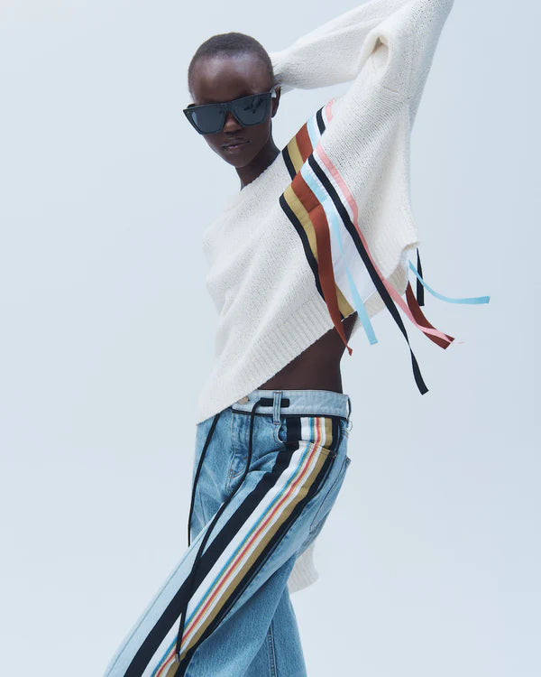 Timo Crewneck Grosgrain Sweater