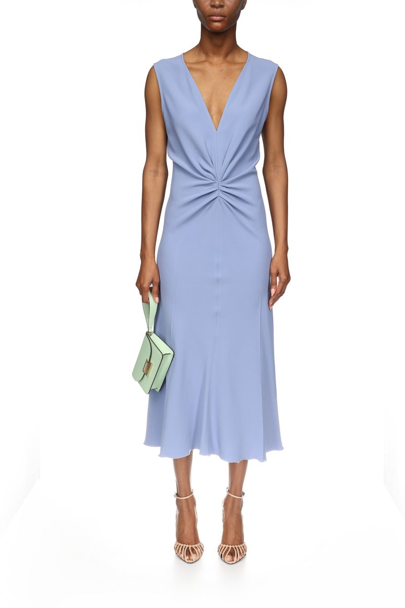 Sleeveless Gathered Waist Midi Dress