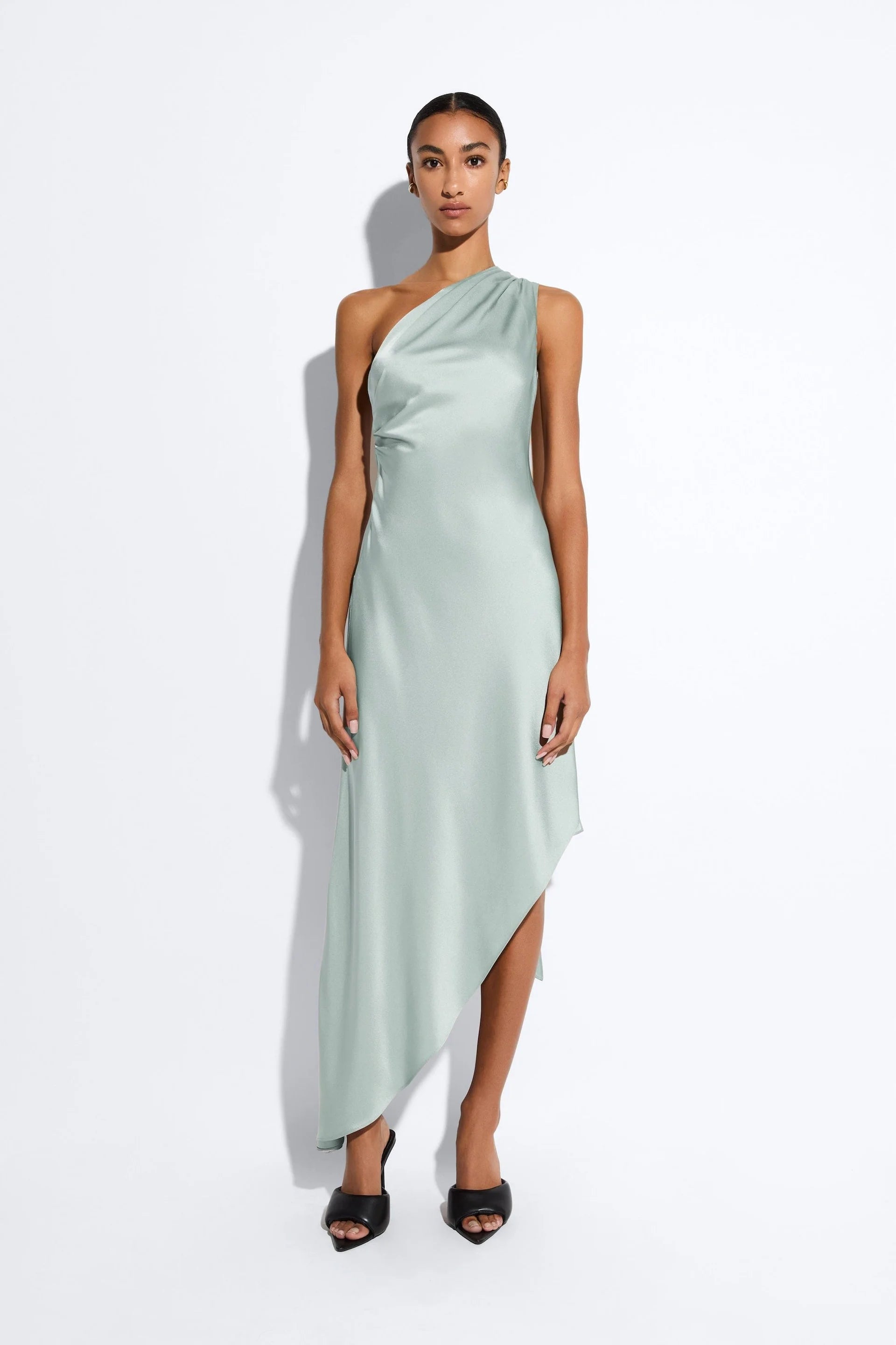 Satin One Shoulder Dress