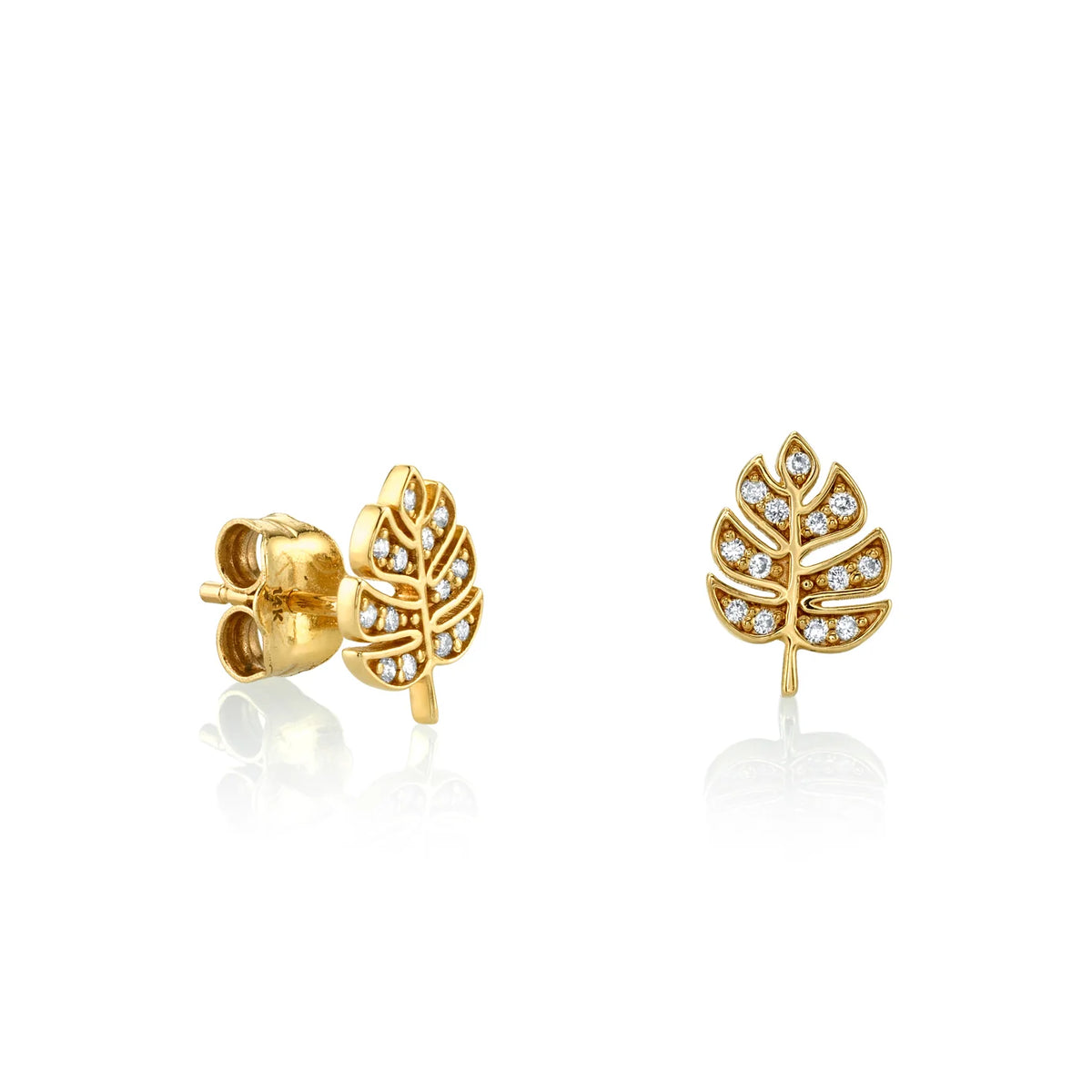 Tiny Monstera Leaf Studs