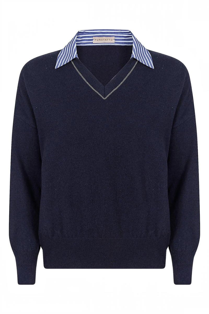 V-Neck Shirt Sweater Combo