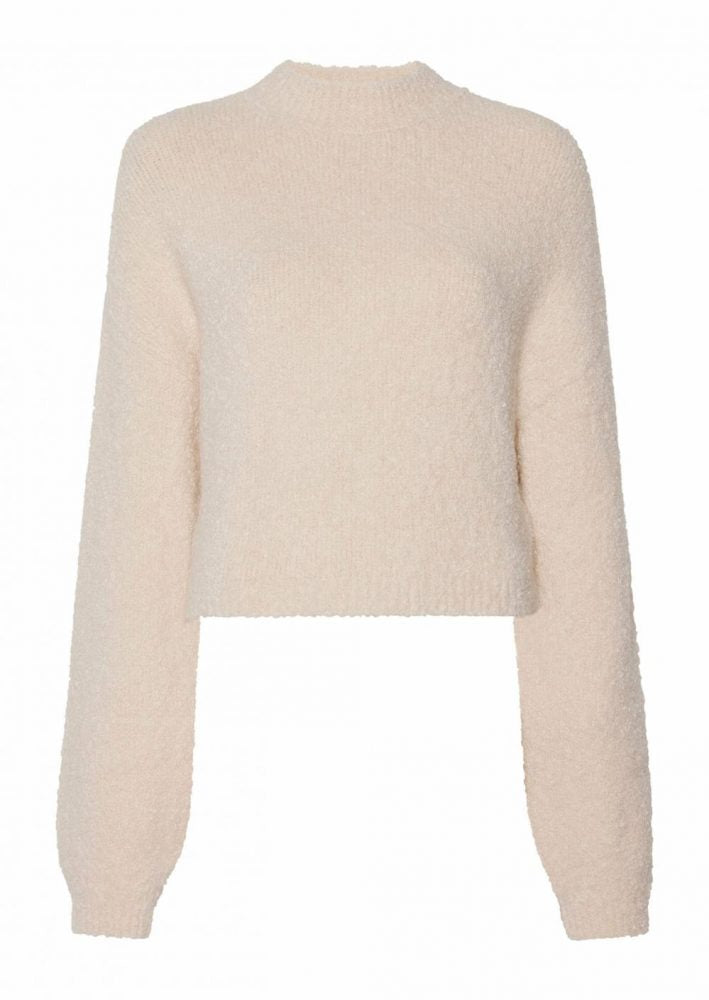 Alpaca Silk Boucle Cropped Sweater