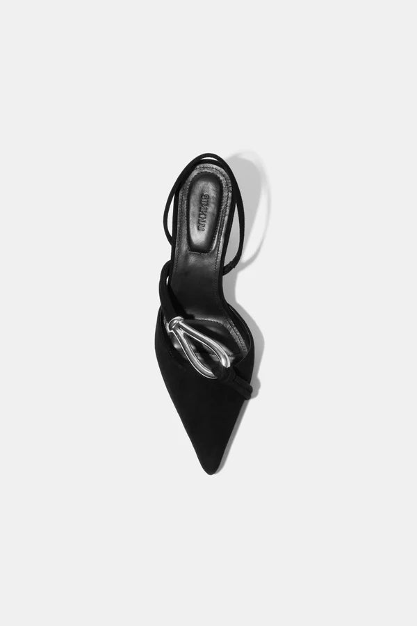 Love Knot Suede Slingback Heel