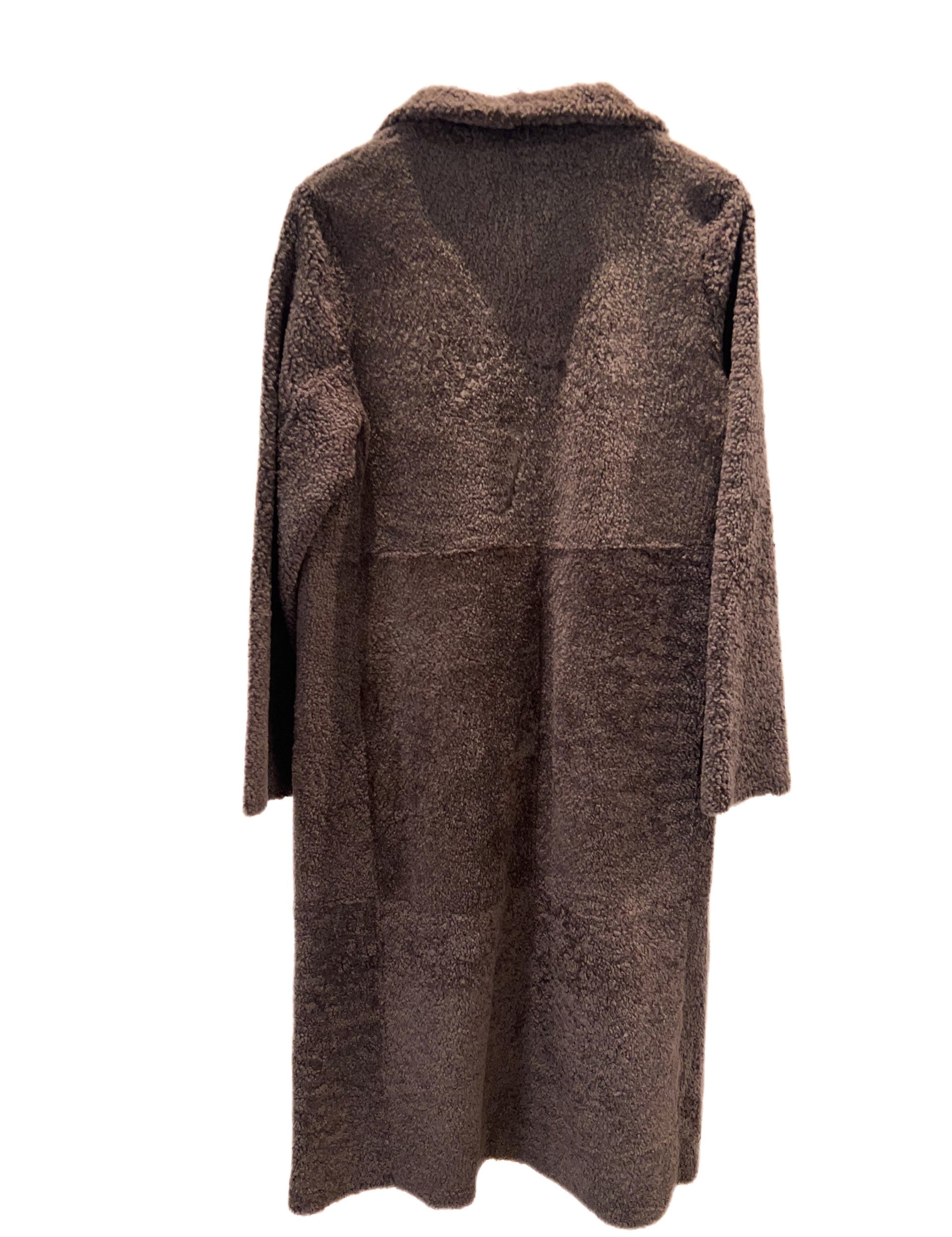 Curly Shearling Shawl Collar Coat
