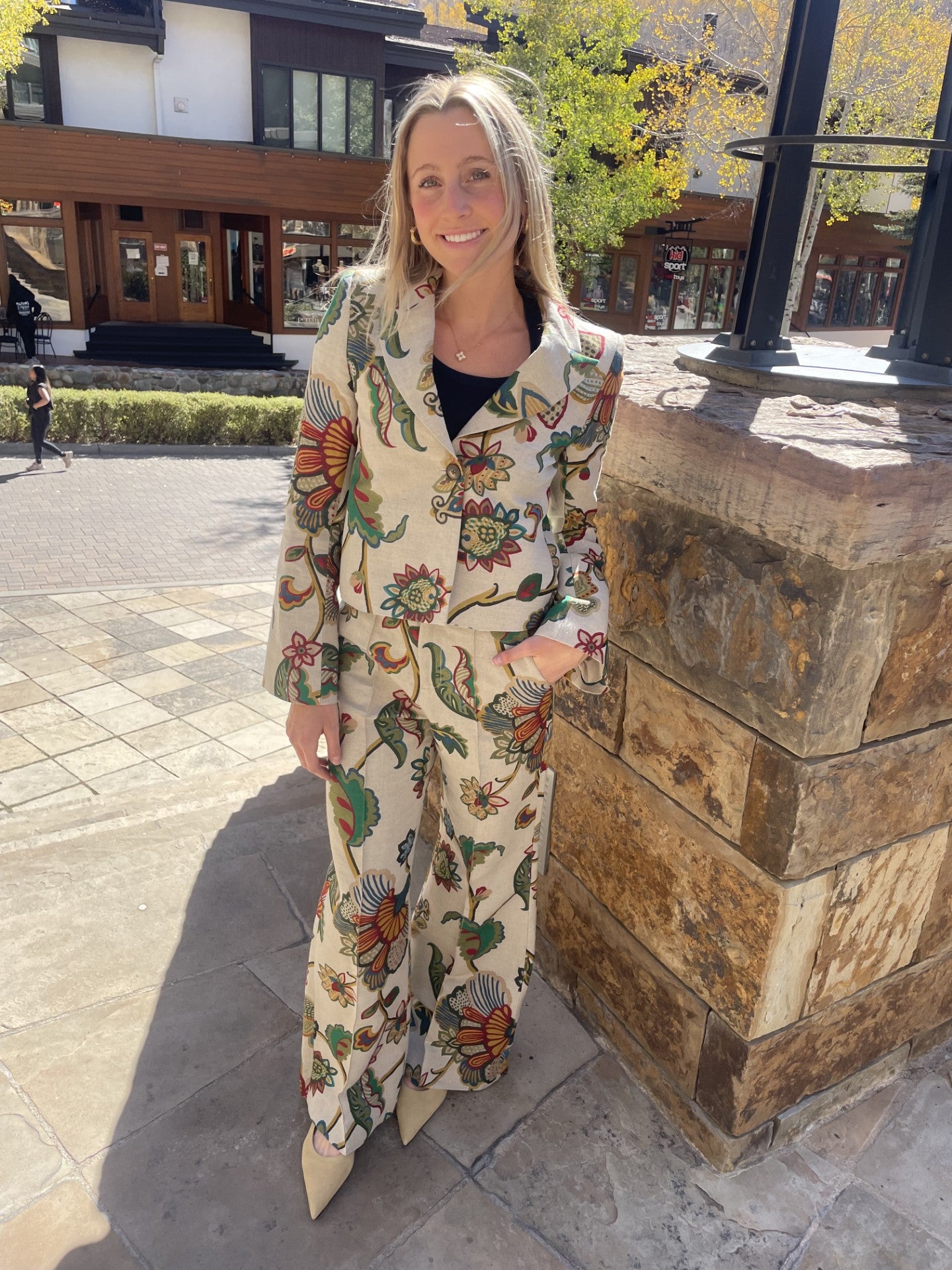Paneled Flare Pant in Linen