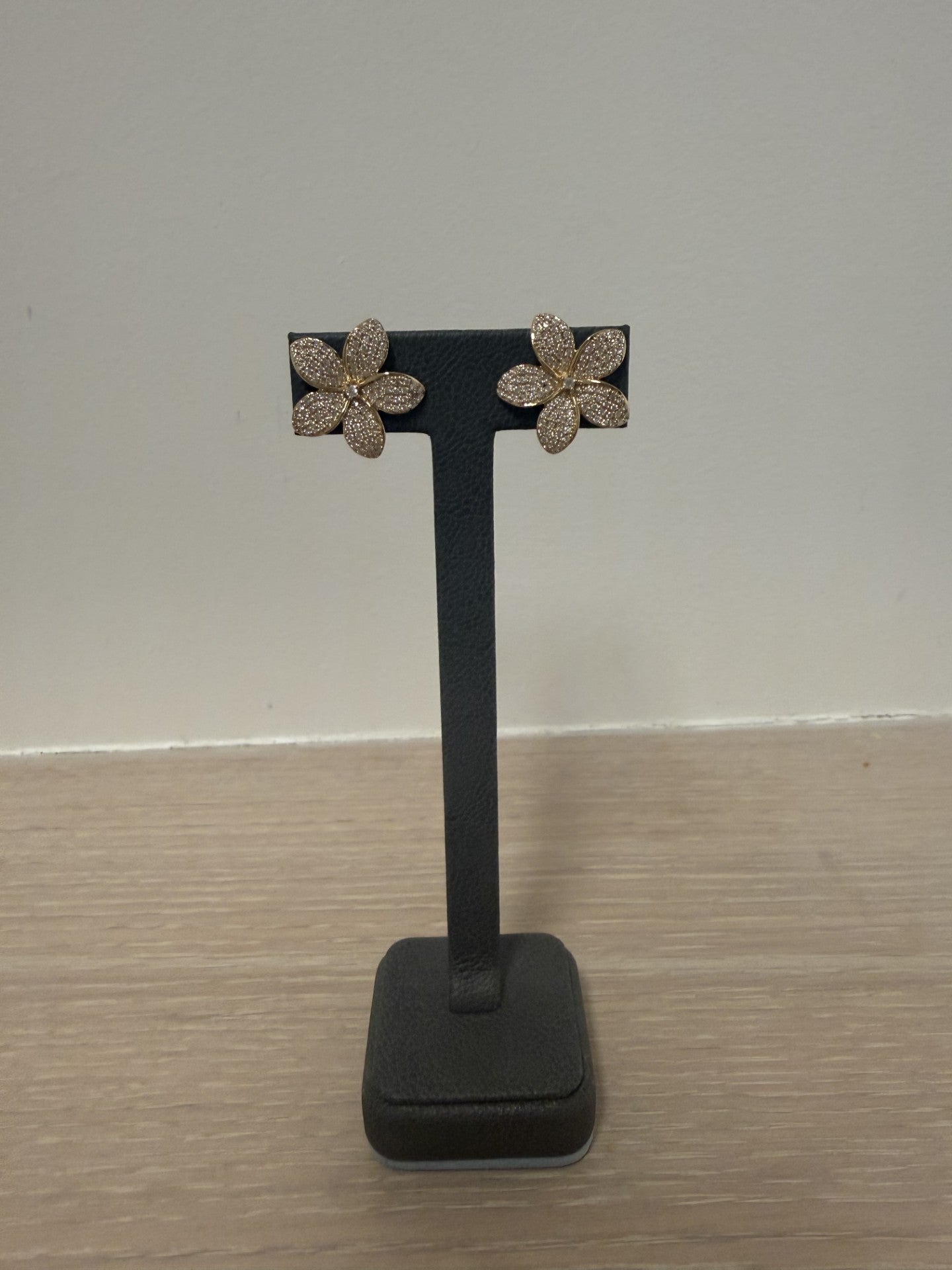 Pave Plumeria Studs