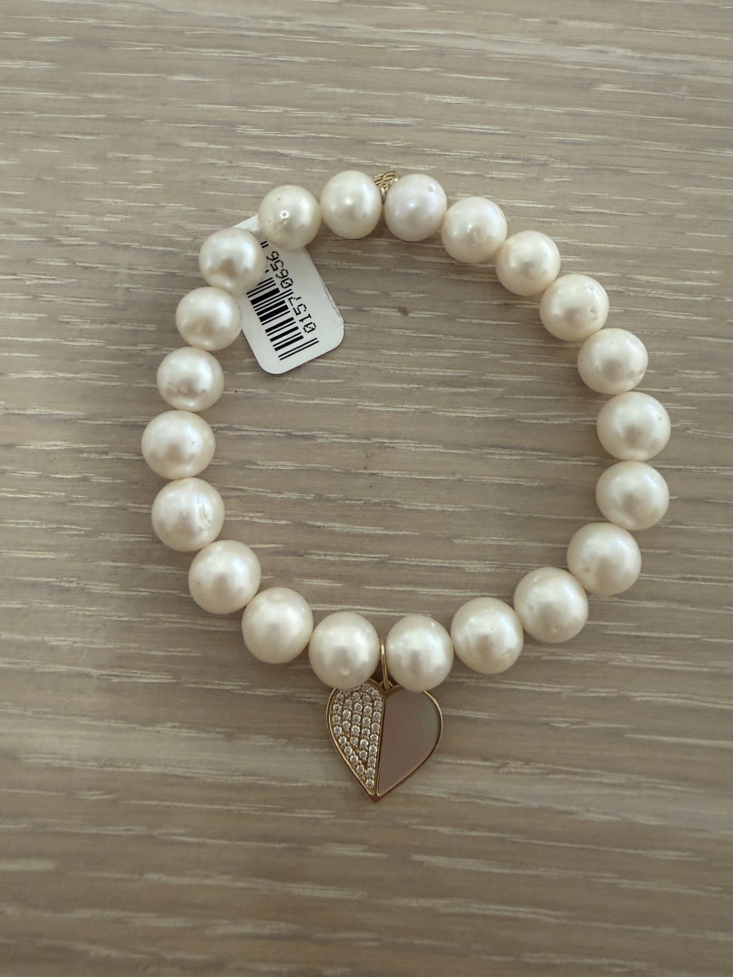 Pave Heart Charm Bracelet