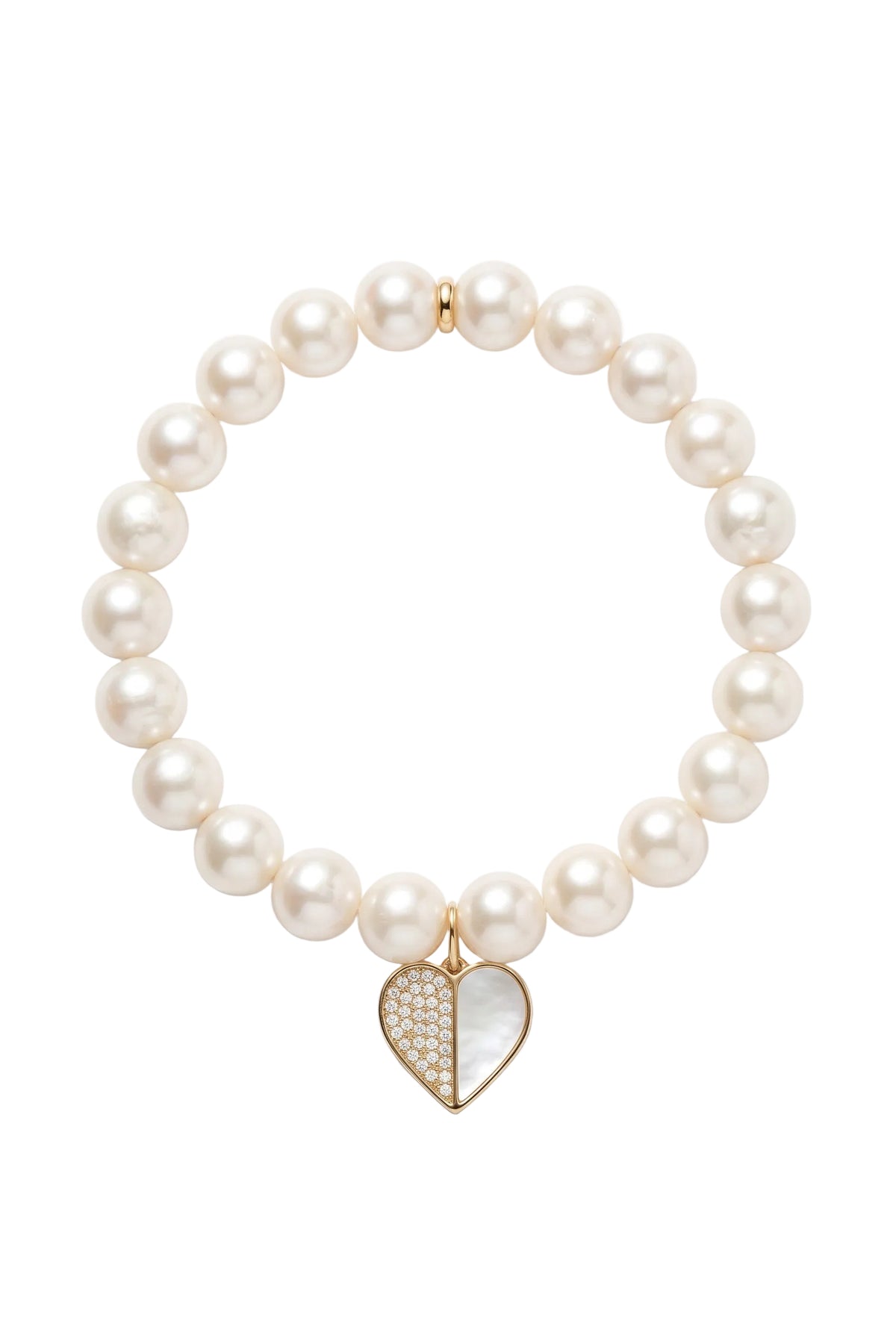 Pave Heart Charm Bracelet