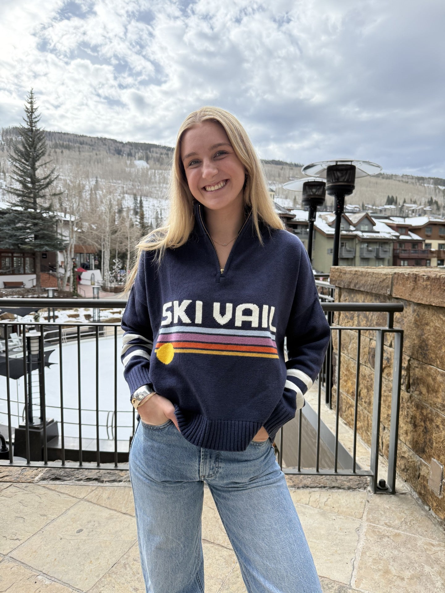 Ski Vail Quart Zip Sweater