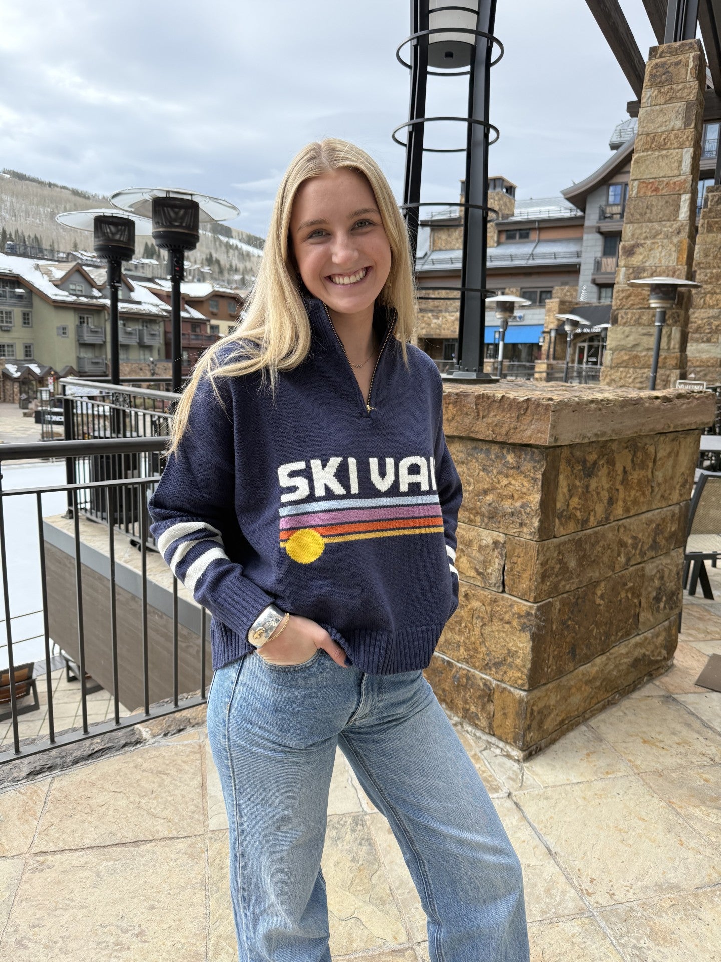 Ski Vail Quart Zip Sweater