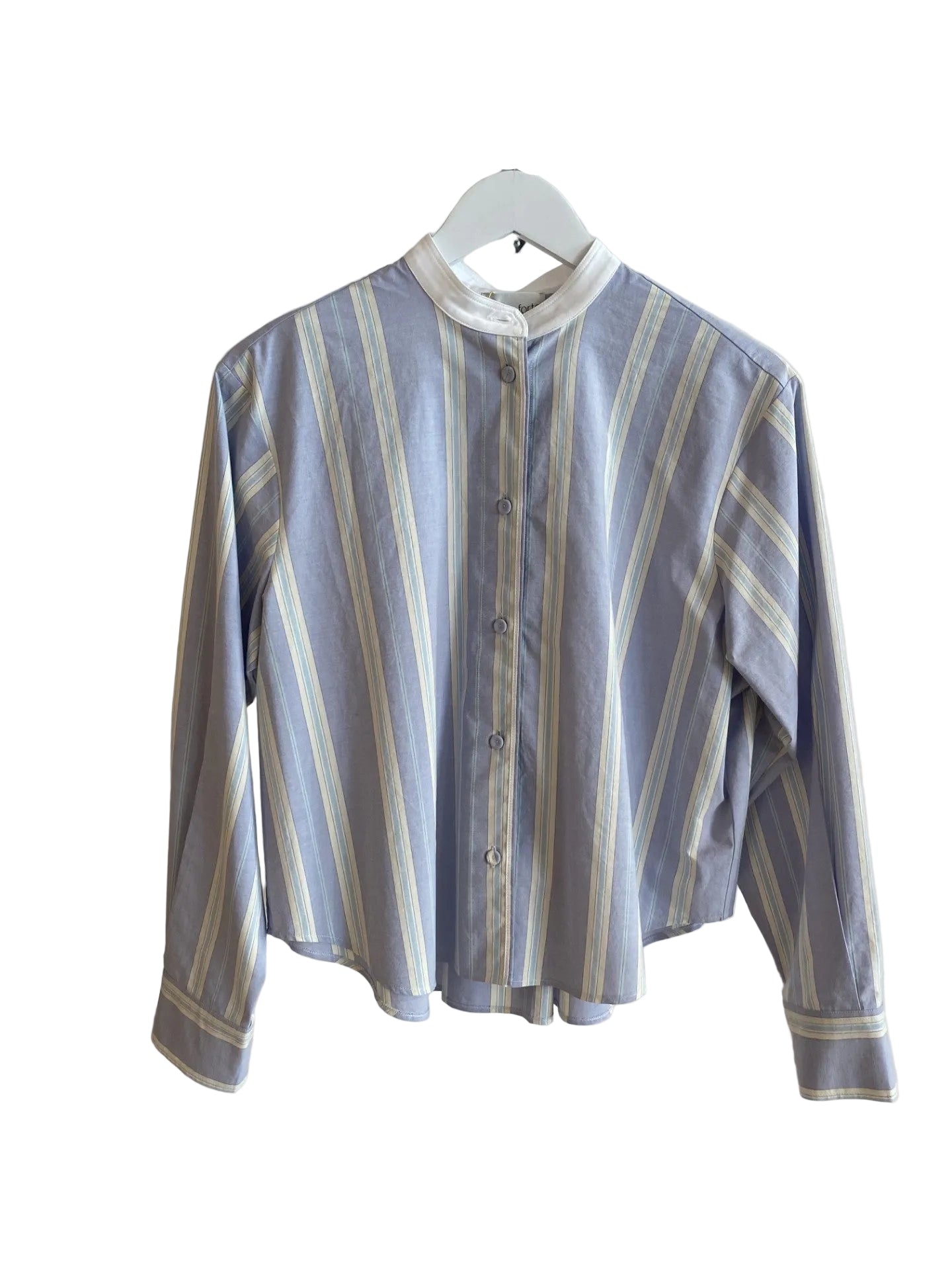 Striped Cotton Grandfather Shirt