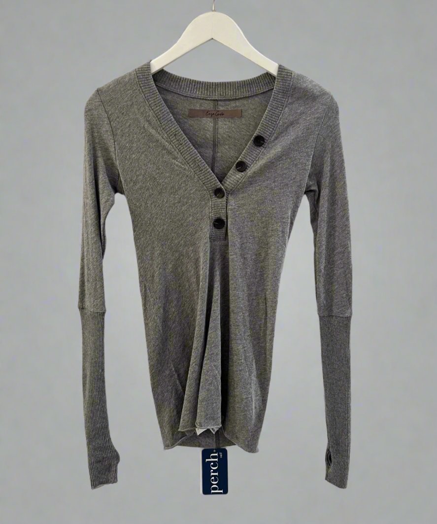 Cashmere Cuffed Henley Top