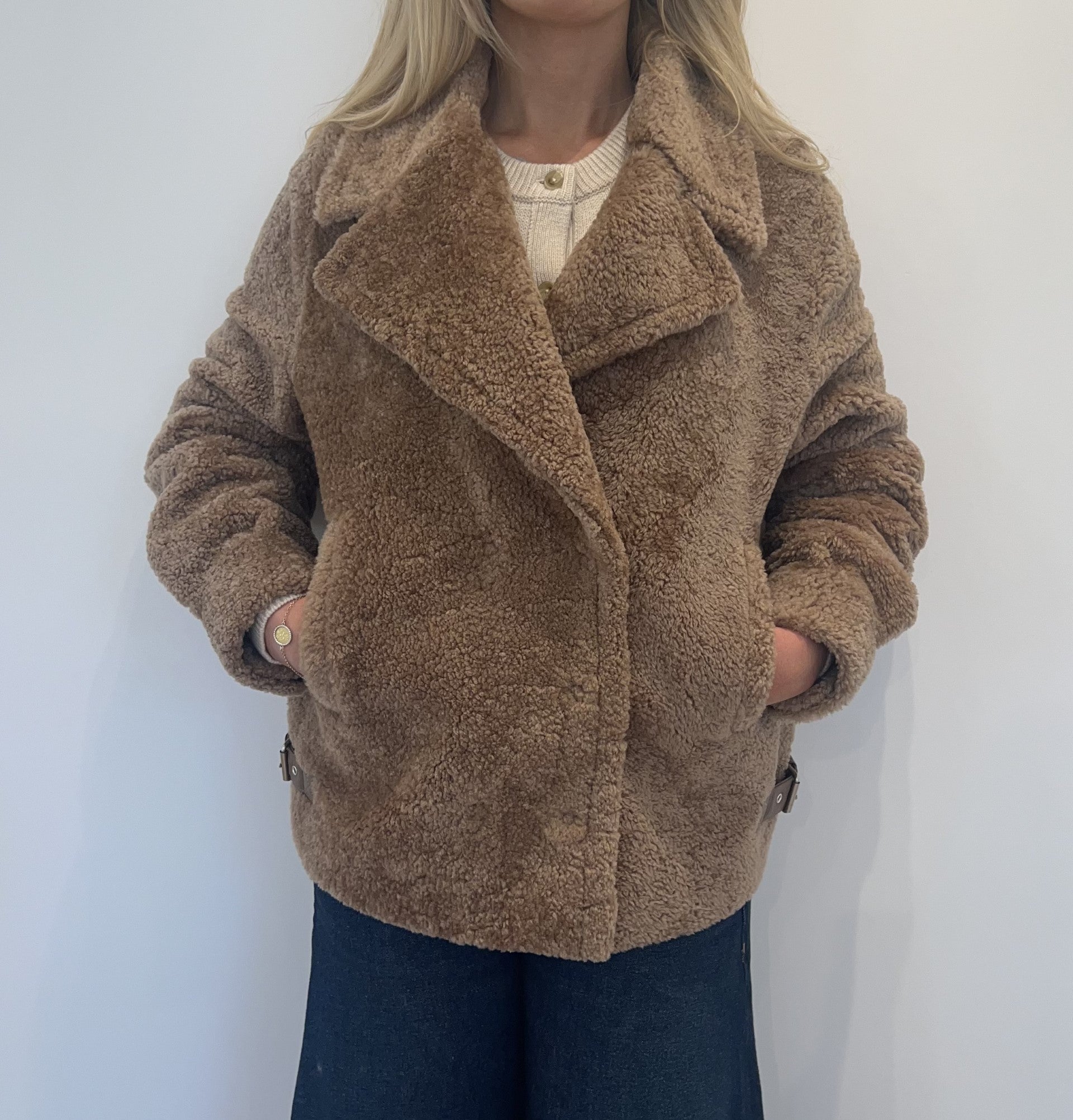 Curly Shearling Moto Jacket